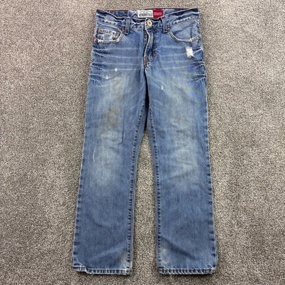 Vintage Y2K Aeropostale Driggs Slim‎ Bootcut Jeans Adult 27x28 Distressed Denim
